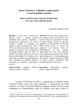 Santa Catarina e a ditadura empresarial: o caso da pol&iacute;tica agr&aacute;ria