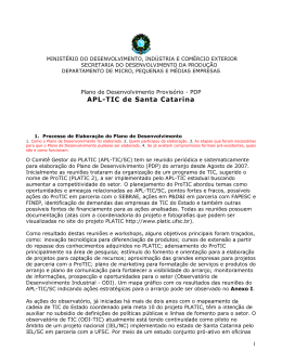 APL-TIC de Santa Catarina - Minist&eacute;rio do Desenvolvimento