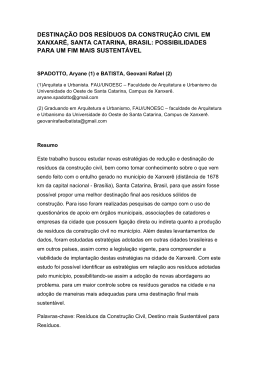 destina&ccedil;&atilde;o dos res&iacute;duos da constru&ccedil;&atilde;o civil em xanxer&ecirc;, santa