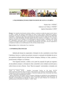 a transforma&ccedil;&atilde;o do ethos no oeste de santa catarina
