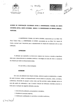 Acordo de coopera&ccedil;&atilde;o entre a Universidade Federal de Santa