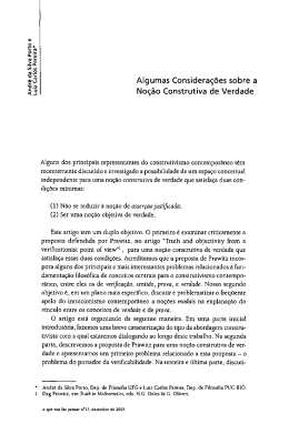 Algumas Considera&ccedil;&otilde;es sobre a No&ccedil;&atilde;o Construtiva de Verdade