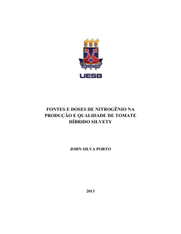 FONTES E DOSES DE NITROG&Ecirc;NIO NA PRODU&Ccedil;&Atilde;O E
