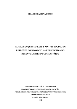 fam&iacute;lia enquanto base e matriz social