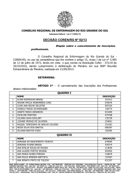 Decis&atilde;o COREN-RS n&ordm; 092/2013
