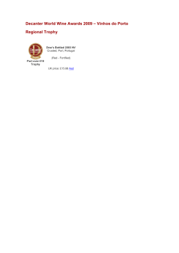 Decanter World Wine Awards 2009 &ndash; Vinhos do Porto Regional