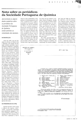 Nota sobre os periódicos da Sociedade Portuguesa de Química