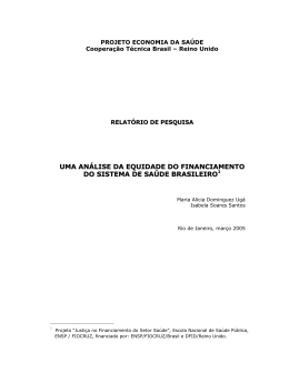 Uma an&aacute;lise da equidade do financiamento do sistema de sa&uacute;de