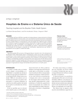 Hospitais de ensino e o sistema &Uacute;nico de sa&uacute;de