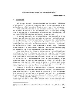 CONTRIBUIÇÃO AO ESTUDO DOS SISTEMAS DE SAÚDE