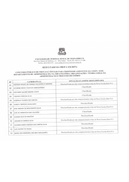 RESULTADO DA PROVA ESCRITA
