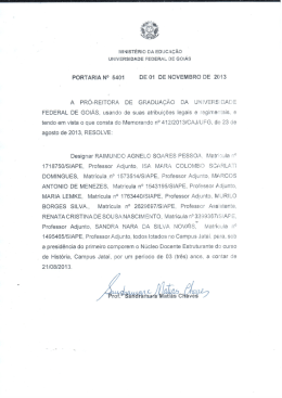 PORTARIA N&deg; 5401 DE 01 DE NOVEMBRO DE 2013 A PR&Oacute;