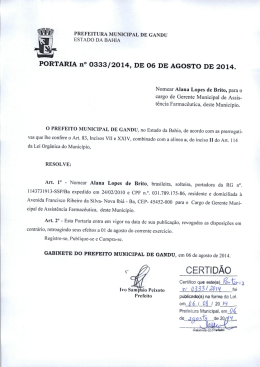 PORTARIA n° 0333/2014, DE 06 DE AGOSTO DE 2014.
