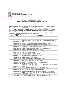 LICITANTE - Prefeitura de Cama&ccedil;ari
