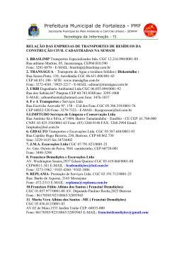 RELAÇÃO DAS EMPRESAS DE TRANSPORTES DE RESÍDUOS DAx