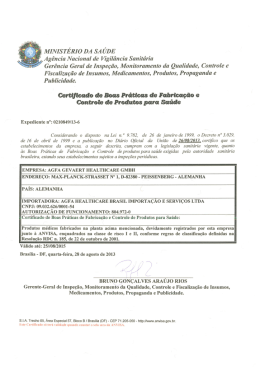Certificado GMP ANVISA - Peissenberg