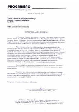 Foinereio ltiiiirmtitiea o Serviços Ltda. Recife, U4 de alciril de 201]