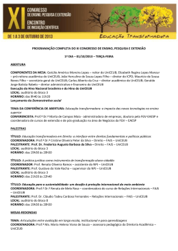 PROGRAMA&Ccedil;&Atilde;O COMPLETA DO XI CONGRESSO DE