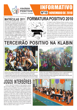 JOGOS INTERS&Eacute;RIES - Col&eacute;gio Positivo de Tel&ecirc;maco Borba