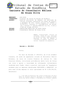 Gabinete do Conselheiro Ed&iacute;lson de Sousa Silva - TCE-RO