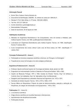 CURRICULUM VITAE - Instituto Polit&eacute;cnico de Set&uacute;bal