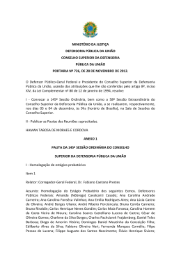 portaria 726 - Defensoria P&uacute;blica da Uni&atilde;o