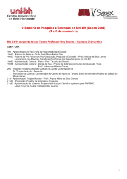 SEPEX - Programa&ccedil;&atilde;o detalhada definitiva 30 outubro - Uni-BH