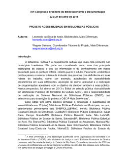 PROJETO ACESSIBILIDADE EM BIBLIOTECAS P&Uacute;BLICAS