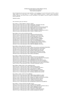 CONSELHO DE RECURSOS DA PREVID&Ecirc;NCIA SOCIAL Vig&eacute;sima