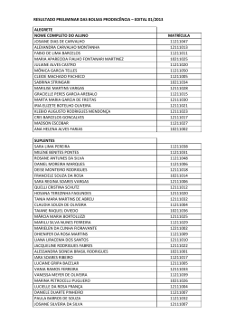 RESULTADO PRELIMINAR DAS BOLSAS PRODISC&Ecirc;NCIA