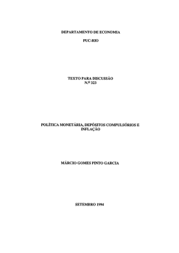 Política monetária, depósitos compulsórios e inflação - PUC-Rio
