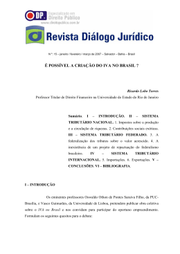 POSSVEL A CRIAO DO IVA NO BRASIL