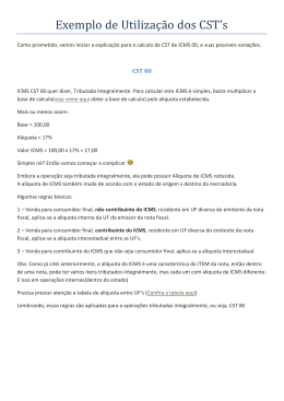 Exemplo de Utiliza&ccedil;&atilde;o dos CST`s