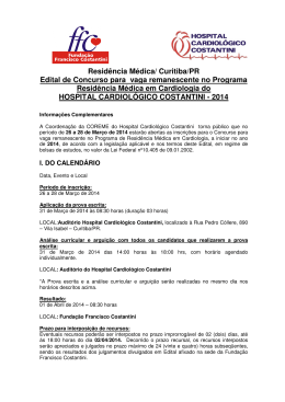 Resid&ecirc;ncia M&eacute;dica - Hospital Cardiol&oacute;gico Costantini