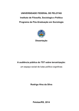 A audi&ecirc;ncia p&uacute;blica do TST sobre terceiriza&ccedil;&atilde;o