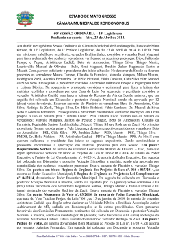 Ata da 60 Sessao Ordinaria - Câmara Municipal de Rondonópolis