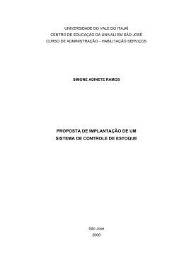 proposta de implanta&ccedil;&atilde;o de um sistema de controle de