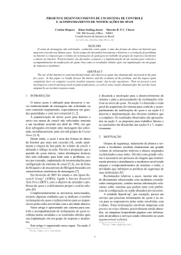 Projeto e Desenvolvimento de um Sistema de Controle e