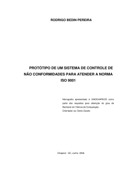 prot&oacute;tipo de um sistema de controle de n&atilde;o conformidades para
