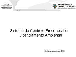 Sistema de Controle Processual e Licenciamento Ambiental