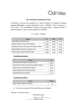 Lista unitária de ordenação final