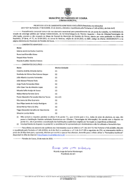 Projeto de lista de candidatos admitidos/exclu&iacute;dos