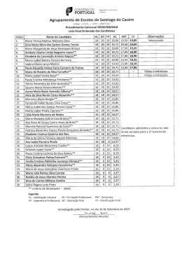 Lista final ordenada e seleção - Agrupamento de Escolas de