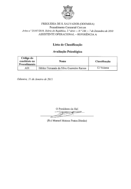 FREGUESIA DE S. SALVADOR (ODEMIRA) Procedimento