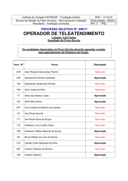 Resultado da Prova Escrita