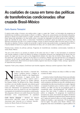 As coaliz&otilde;es de causa em torno das pol&iacute;ticas de