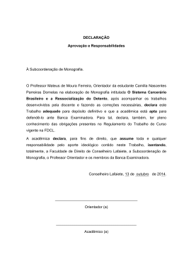 DECLARA&Ccedil;&Atilde;O Aprova&ccedil;&atilde;o e Responsabilidades &Agrave;