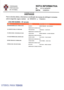Nota Informativa 87 13-14 CA FPF Nomea&ccedil;&otilde;es dos