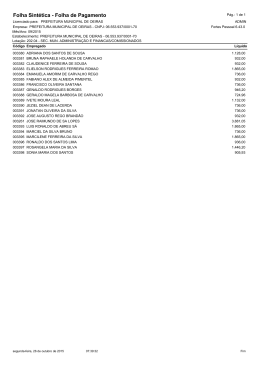 Folha Sintética - Folha de Pagamento