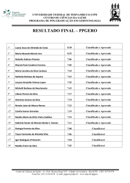 resultado final &ndash; ppgero - Universidade Federal de Pernambuco